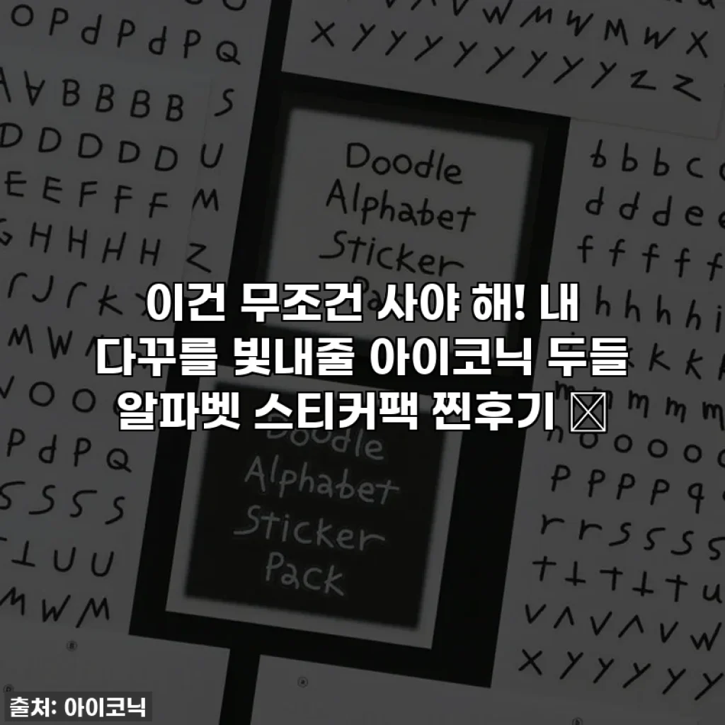이건 무조건 사야 해! 내 다꾸를 빛내줄 아이코닉 두들 알파벳 스티커팩 찐후기 ✨