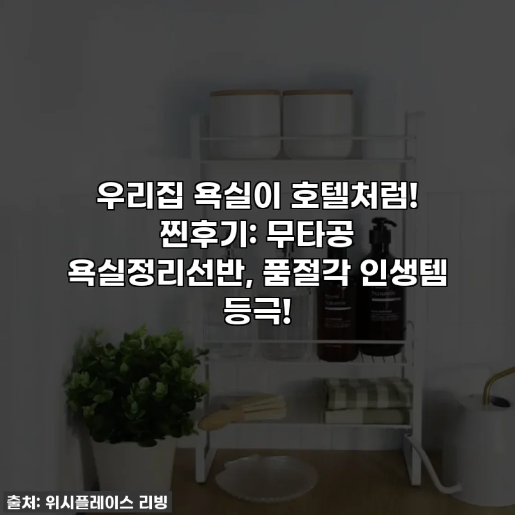 우리집 욕실이 호텔처럼! 찐후기: 무타공 욕실정리선반, 품절각 인생템 등극!
