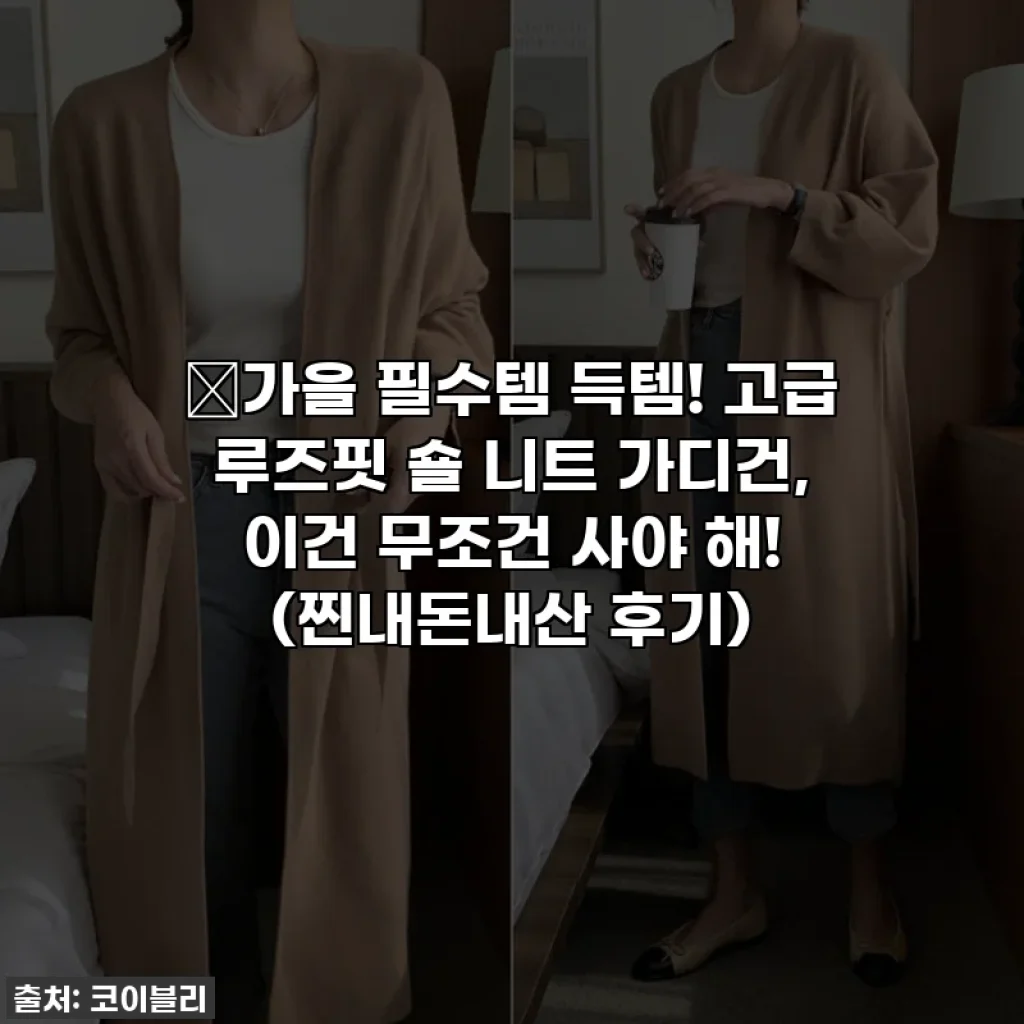 🍂가을 필수템 득템! 고급 루즈핏 숄 니트 가디건, 이건 무조건 사야 해! (찐내돈내산 후기)