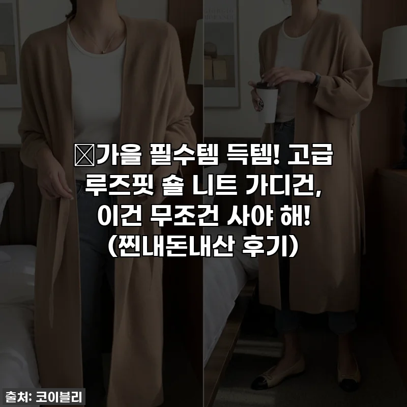 🍂가을 필수템 득템! 고급 루즈핏 숄 니트 가디건, 이건 무조건 사야 해! (찐내돈내산 후기)
