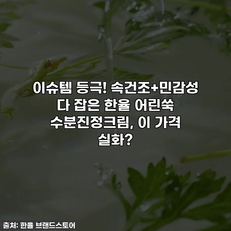 이슈템 등극! 속건조+민감성 다 잡은 한율 어린쑥 수분진정크림, 이 가격 실화?
