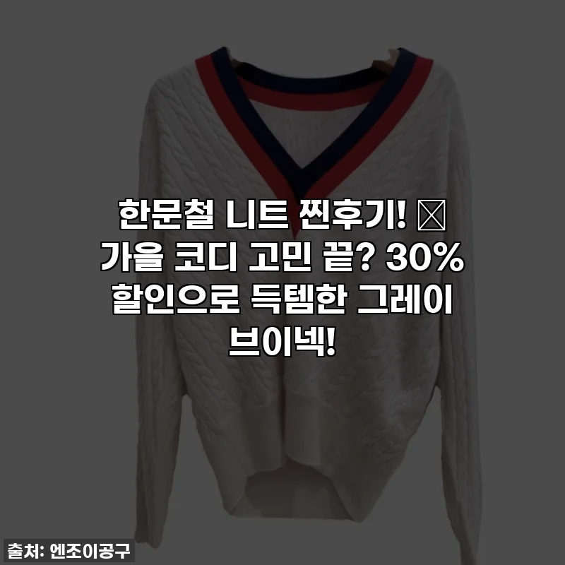 한문철 니트 찐후기! 🍂 가을 코디 고민 끝? 30% 할인으로 득템한 그레이 브이넥!