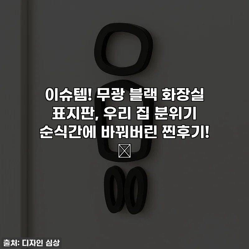 이슈템! 무광 블랙 화장실 표지판, 우리 집 분위기 순식간에 바꿔버린 찐후기! ✨