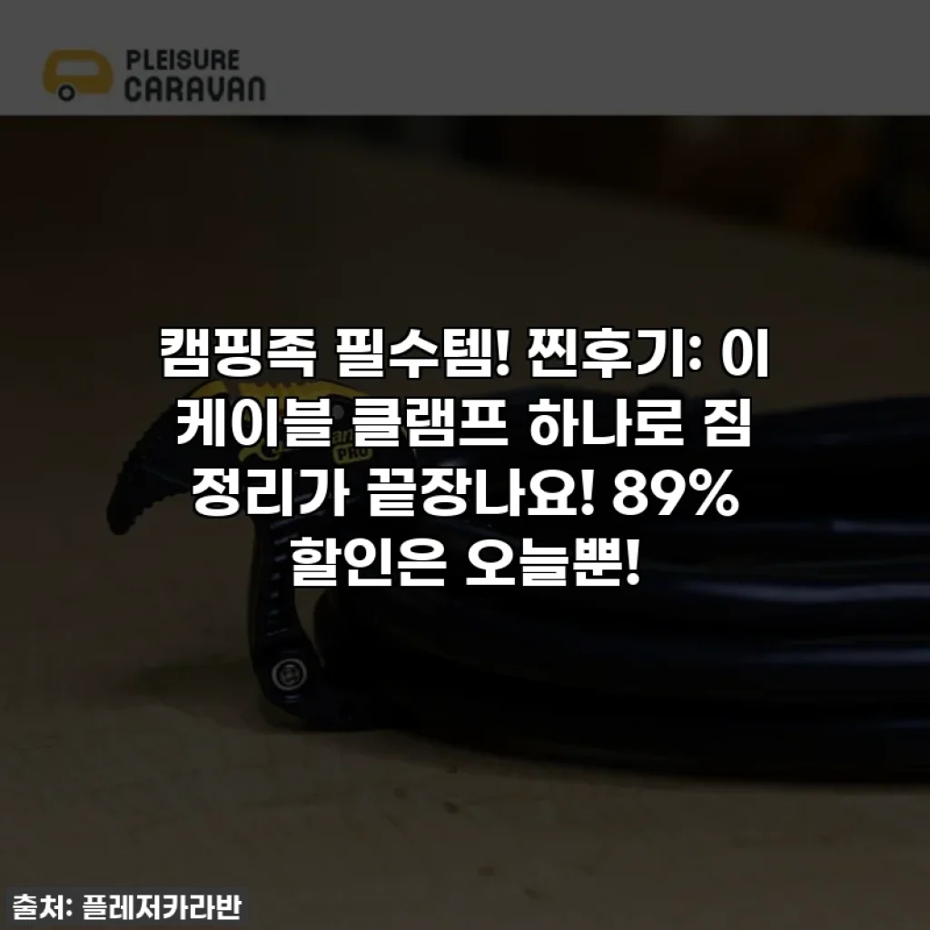 캠핑족 필수템! 찐후기: 이 케이블 클램프 하나로 짐 정리가 끝장나요! 89% 할인은 오늘뿐!