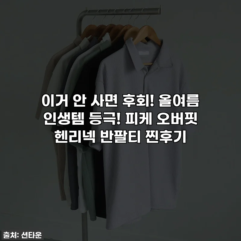 이거 안 사면 후회! 올여름 인생템 등극! 피케 오버핏 헨리넥 반팔티 찐후기