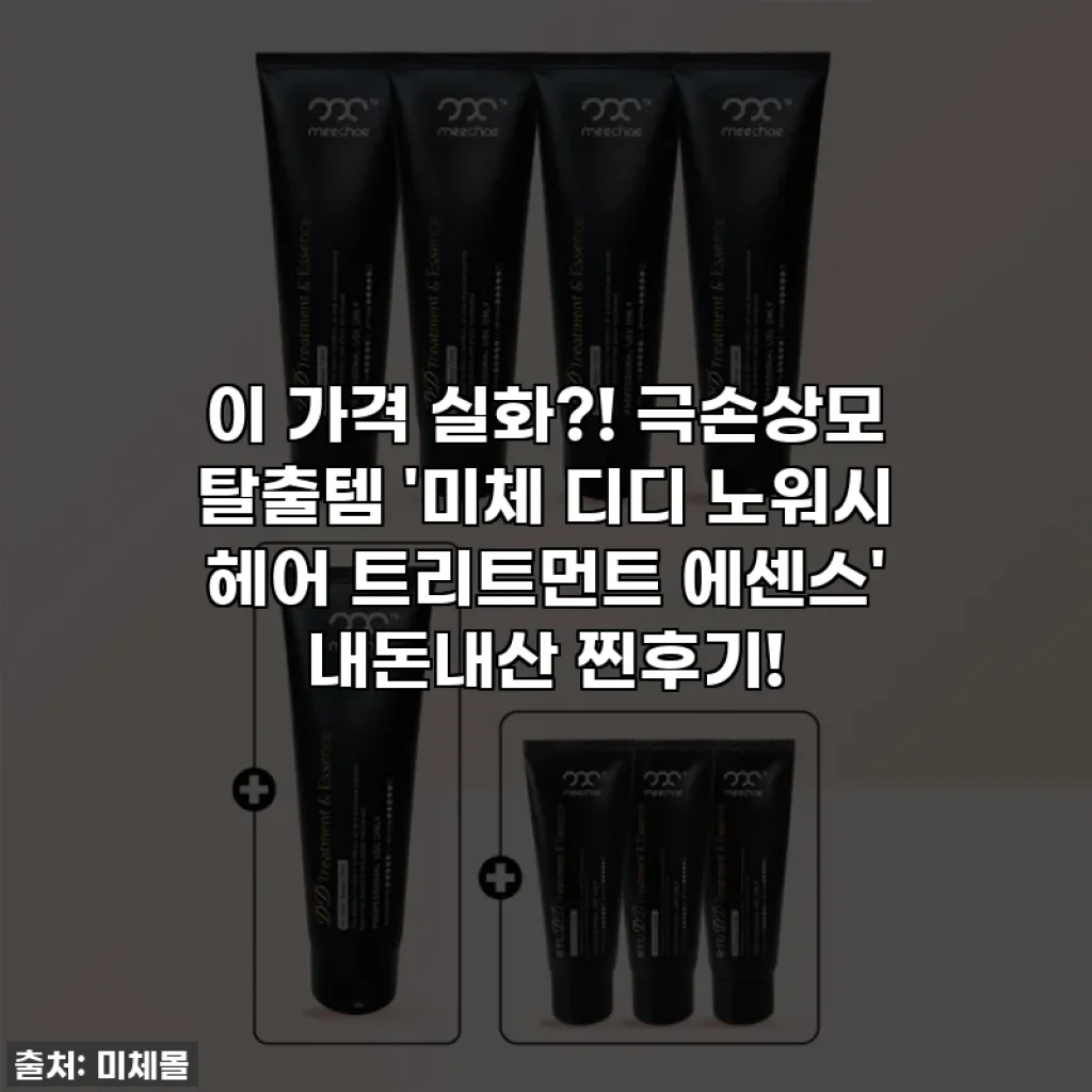 이 가격 실화?! 극손상모 탈출템 '미체 디디 노워시 헤어 트리트먼트 에센스' 내돈내산 찐후기!