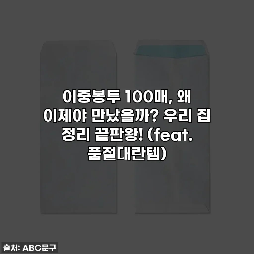 이중봉투 100매, 왜 이제야 만났을까? 우리 집 정리 끝판왕! (feat. 품절대란템)