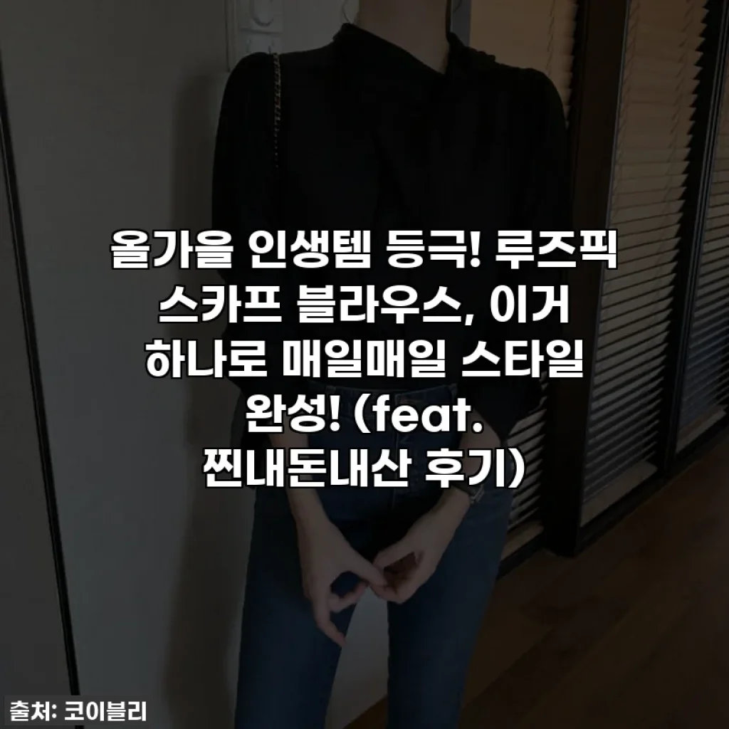 올가을 인생템 등극! 루즈픽 스카프 블라우스, 이거 하나로 매일매일 스타일 완성! (feat. 찐내돈내산 후기)