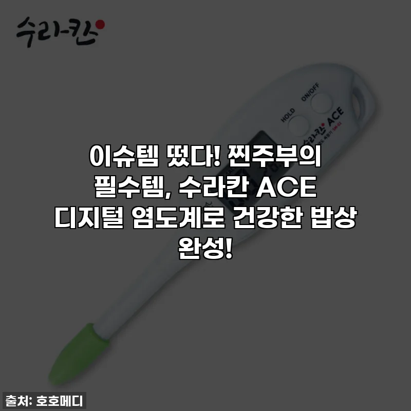 이슈템 떴다! 찐주부의 필수템, 수라칸 ACE 디지털 염도계로 건강한 밥상 완성!