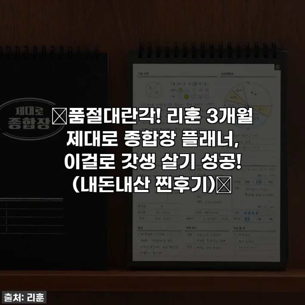 🔥품절대란각! 리훈 3개월 제대로 종합장 플래너, 이걸로 갓생 살기 성공! (내돈내산 찐후기)🔥