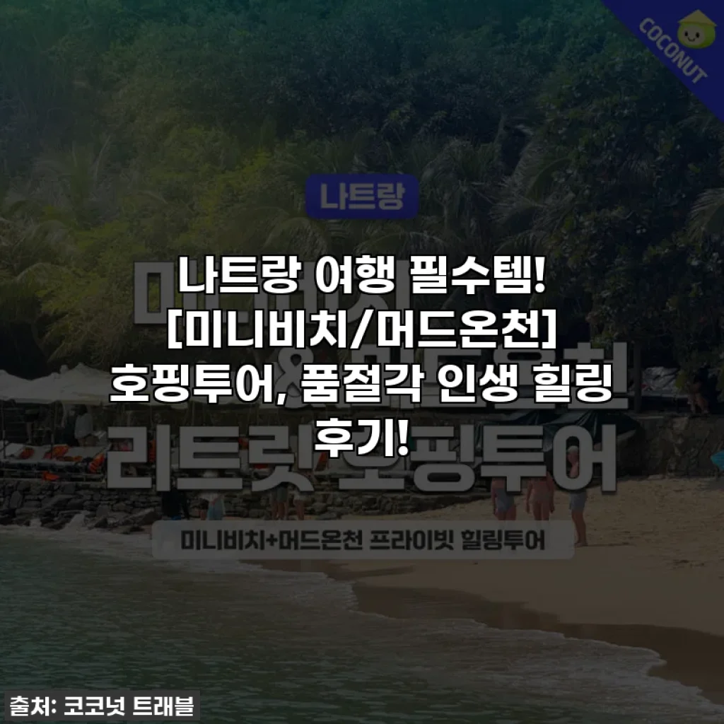 나트랑 여행 필수템! [미니비치/머드온천] 호핑투어, 품절각 인생 힐링 후기!