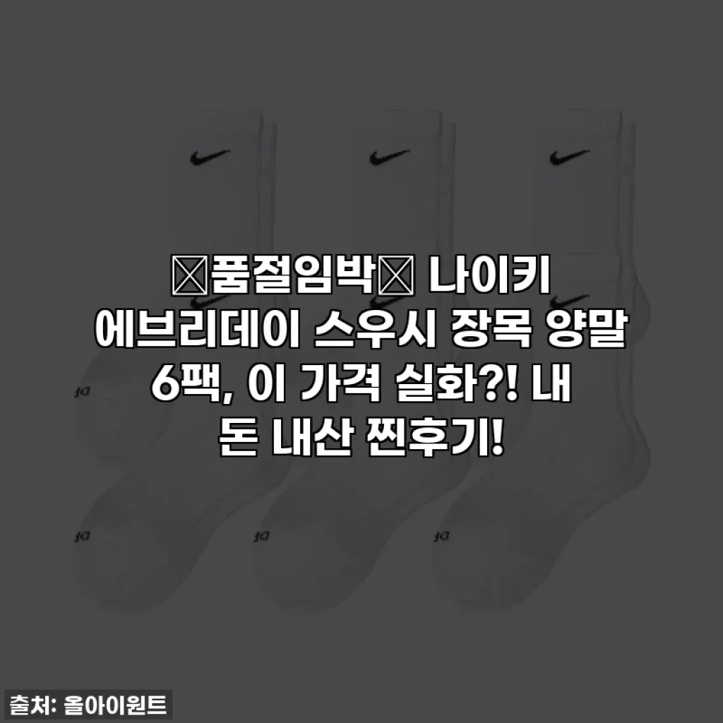 🚨품절임박🚨 나이키 에브리데이 스우시 장목 양말 6팩, 이 가격 실화?! 내 돈 내산 찐후기!