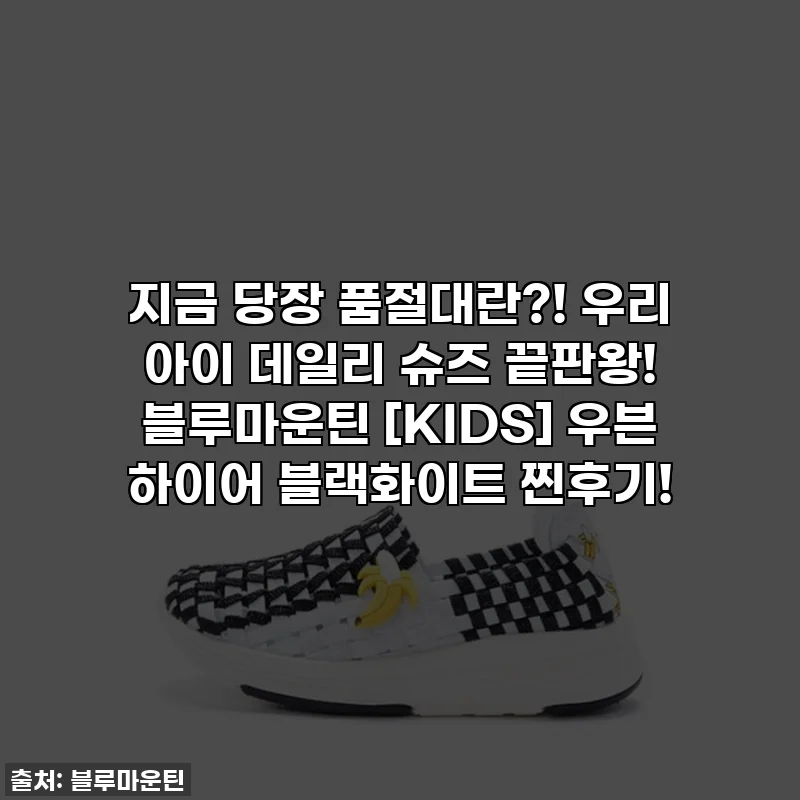 지금 당장 품절대란?! 우리 아이 데일리 슈즈 끝판왕! 블루마운틴 [KIDS] 우븐 하이어 블랙화이트 찐후기!