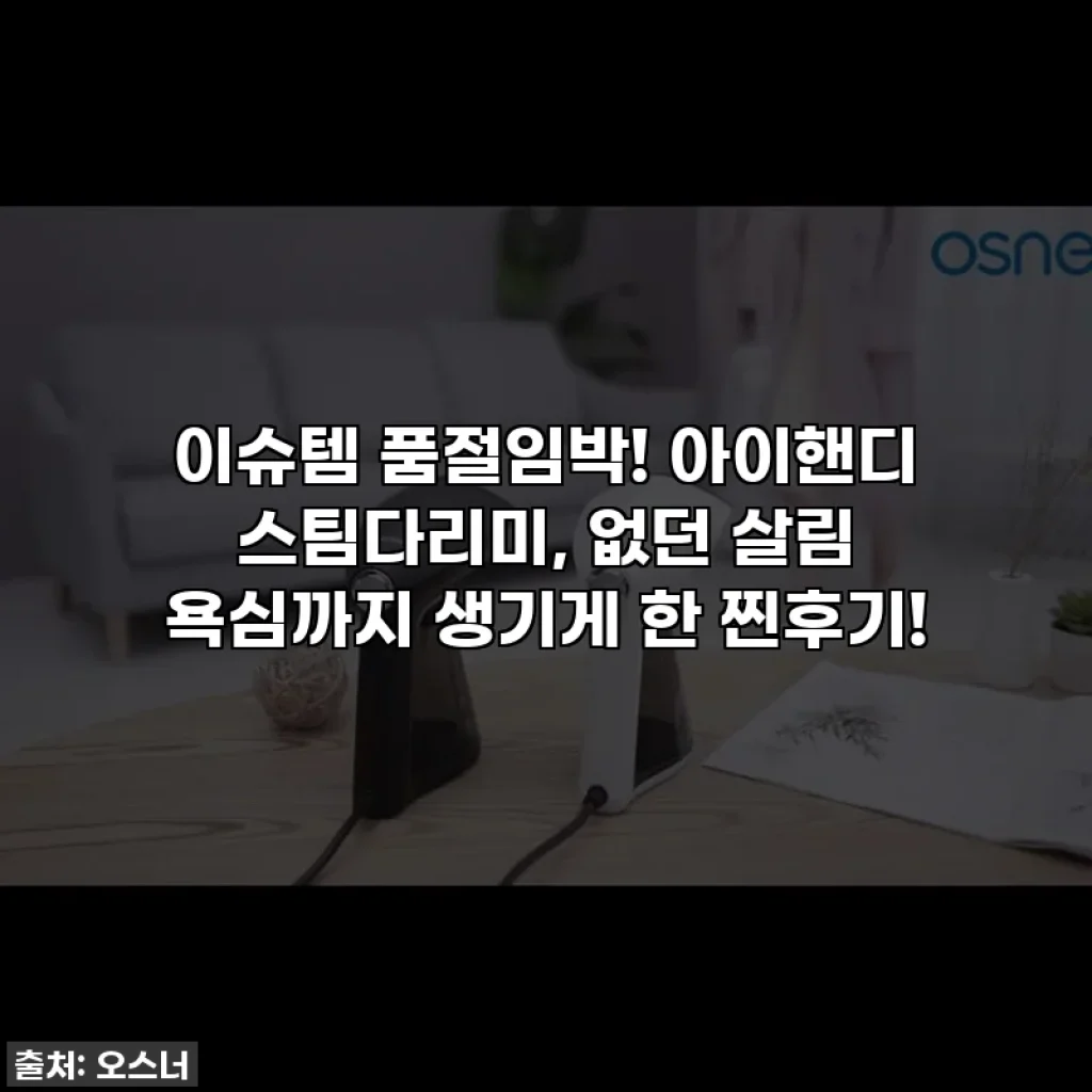 이슈템 품절임박! 아이핸디 스팀다리미, 없던 살림 욕심까지 생기게 한 찐후기!