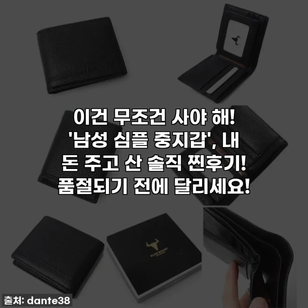이건 무조건 사야 해! '남성 심플 중지갑', 내 돈 주고 산 솔직 찐후기! 품절되기 전에 달리세요!