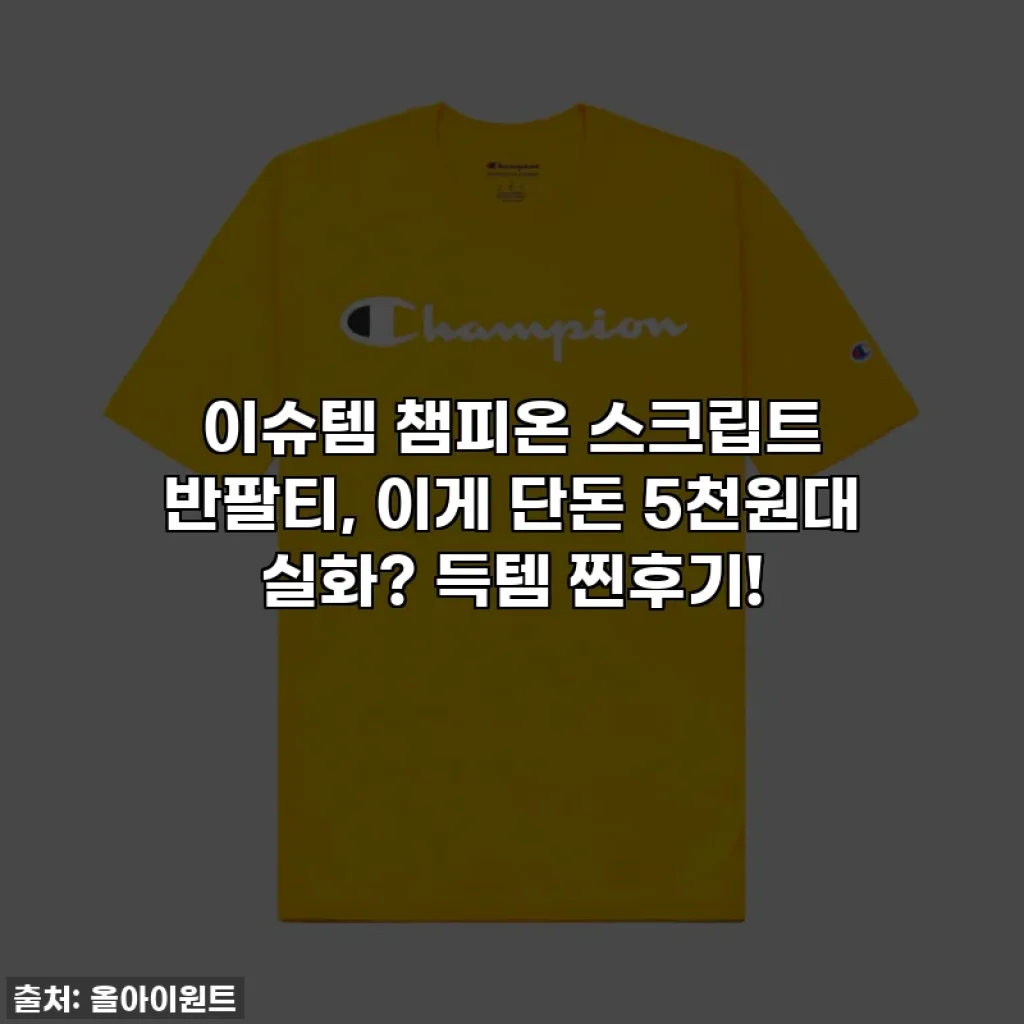 이슈템 챔피온 스크립트 반팔티, 이게 단돈 5천원대 실화? 득템 찐후기!