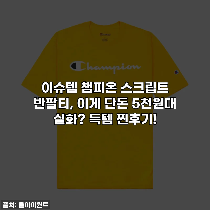 이슈템 챔피온 스크립트 반팔티, 이게 단돈 5천원대 실화? 득템 찐후기!