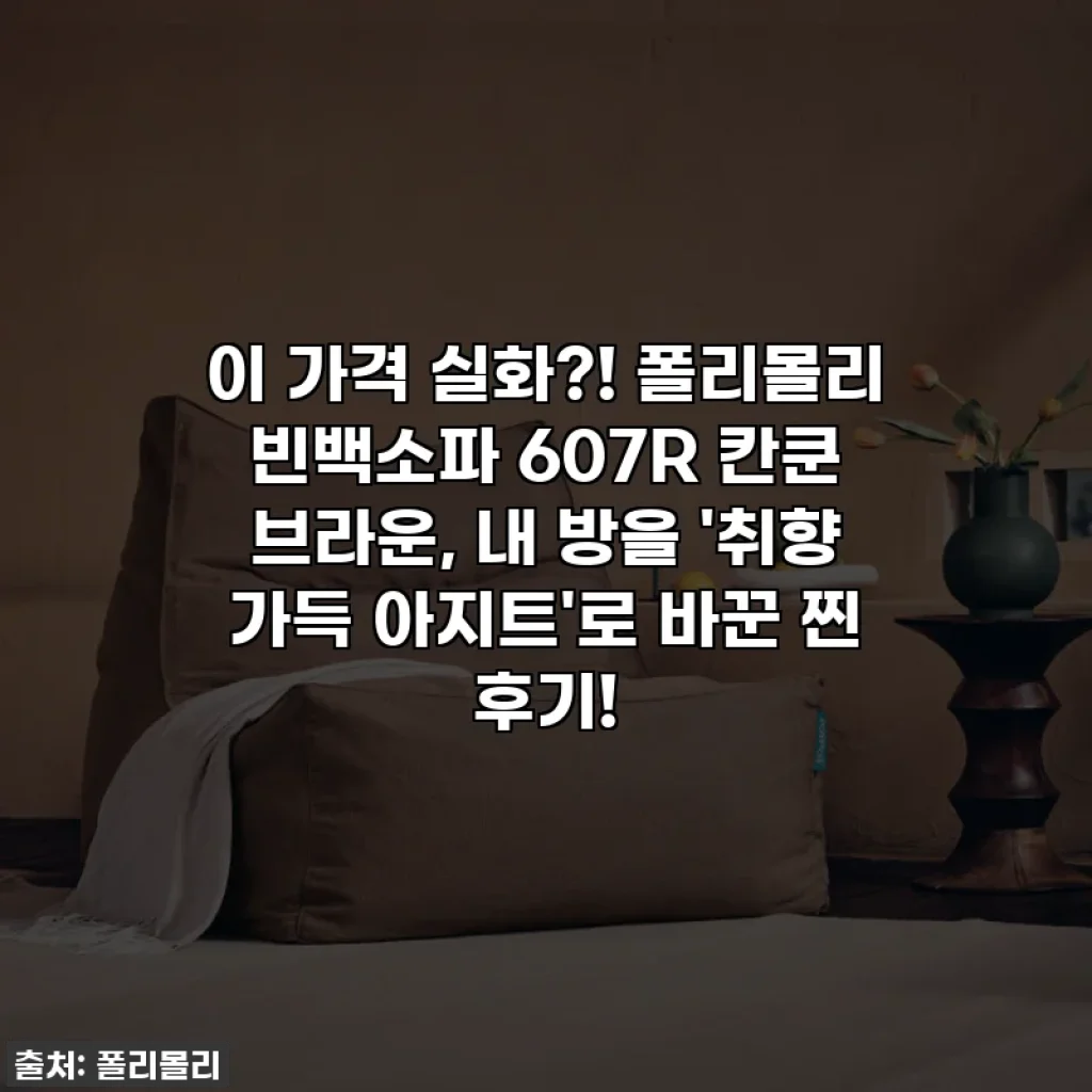 이 가격 실화?! 폴리몰리 빈백소파 607R 칸쿤 브라운, 내 방을 '취향 가득 아지트'로 바꾼 찐 후기!