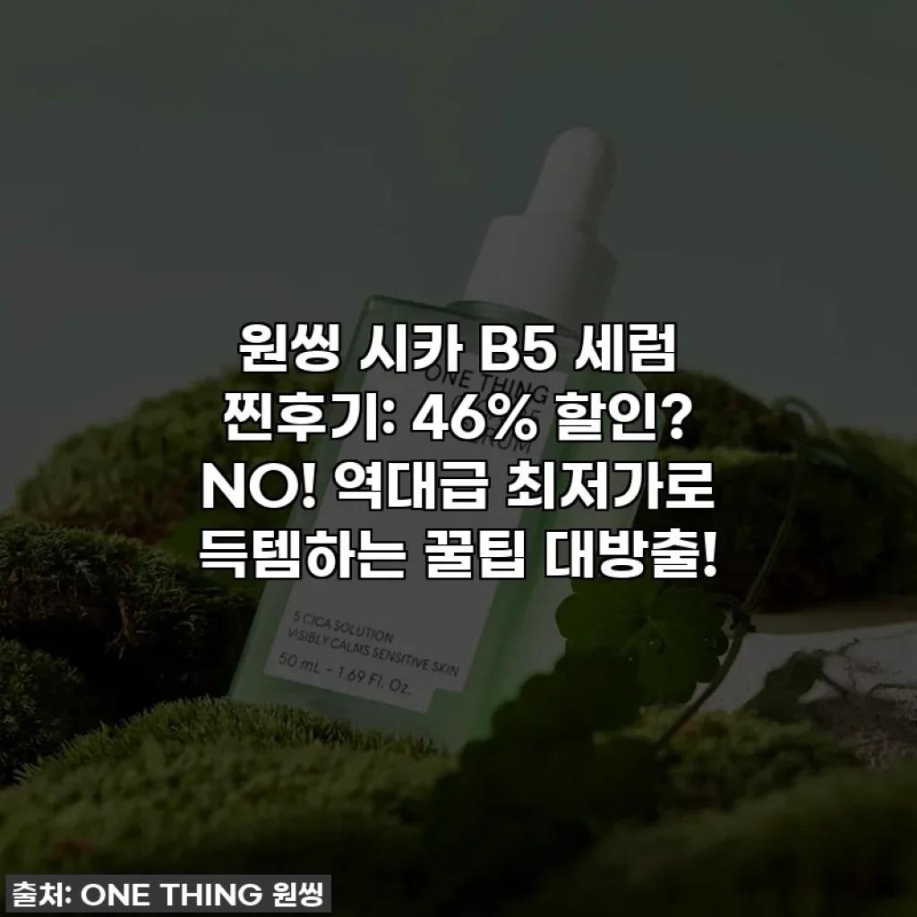 원씽 시카 B5 세럼 찐후기: 46% 할인? NO! 역대급 최저가로 득템하는 꿀팁 대방출!
