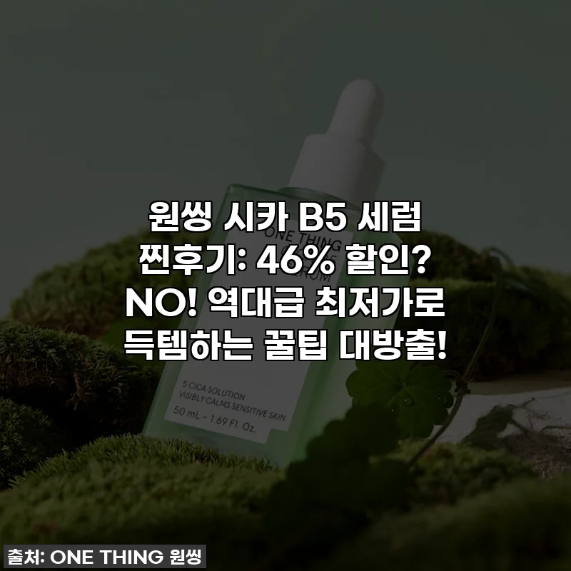 원씽 시카 B5 세럼 찐후기: 46% 할인? NO! 역대급 최저가로 득템하는 꿀팁 대방출!