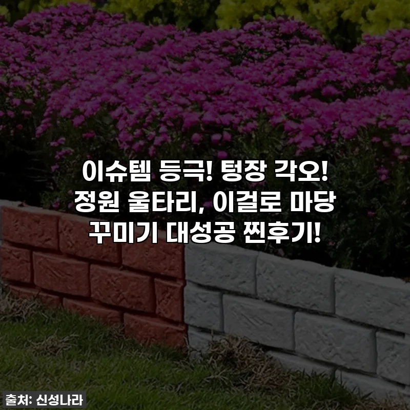 이슈템 등극! 텅장 각오! 정원 울타리, 이걸로 마당 꾸미기 대성공 찐후기!