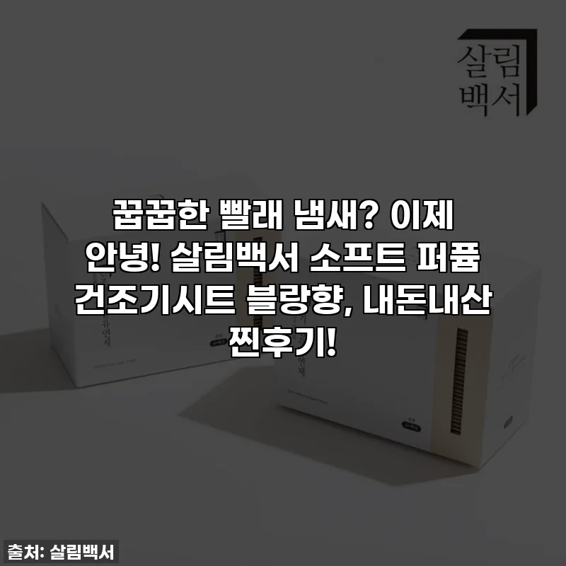 꿉꿉한 빨래 냄새? 이제 안녕! 살림백서 소프트 퍼퓸 건조기시트 블랑향, 내돈내산 찐후기!