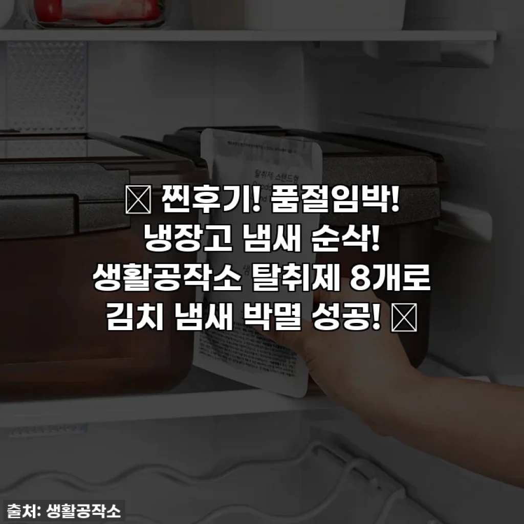 😱 찐후기! 품절임박! 냉장고 냄새 순삭! 생활공작소 탈취제 8개로 김치 냄새 박멸 성공! 😱