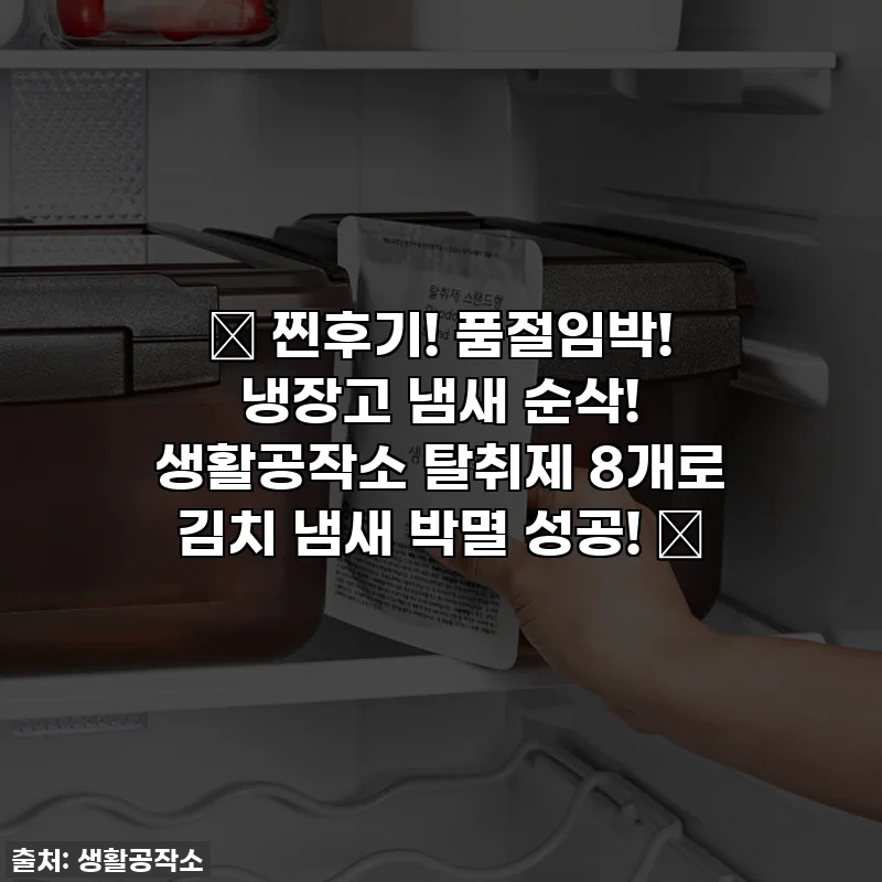 😱 찐후기! 품절임박! 냉장고 냄새 순삭! 생활공작소 탈취제 8개로 김치 냄새 박멸 성공! 😱