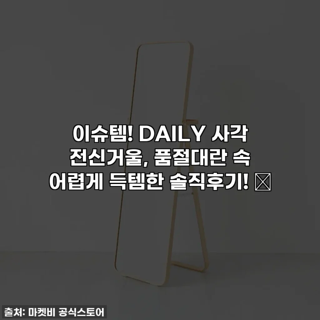 이슈템! DAILY 사각 전신거울, 품절대란 속 어렵게 득템한 솔직후기! ✨