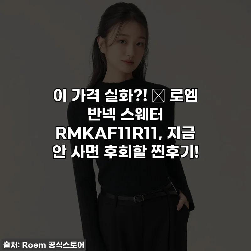 이 가격 실화?! ✨ 로엠 반넥 스웨터 RMKAF11R11, 지금 안 사면 후회할 찐후기!