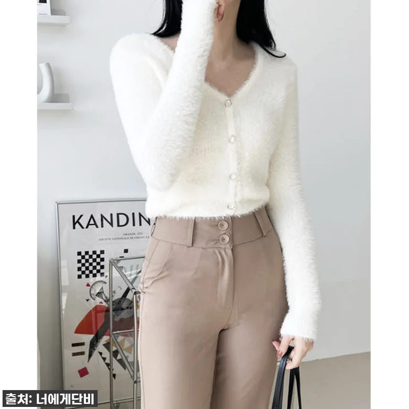 ✨️품절임박! 보석단추 앙고라 크롭 관련 이미지 7