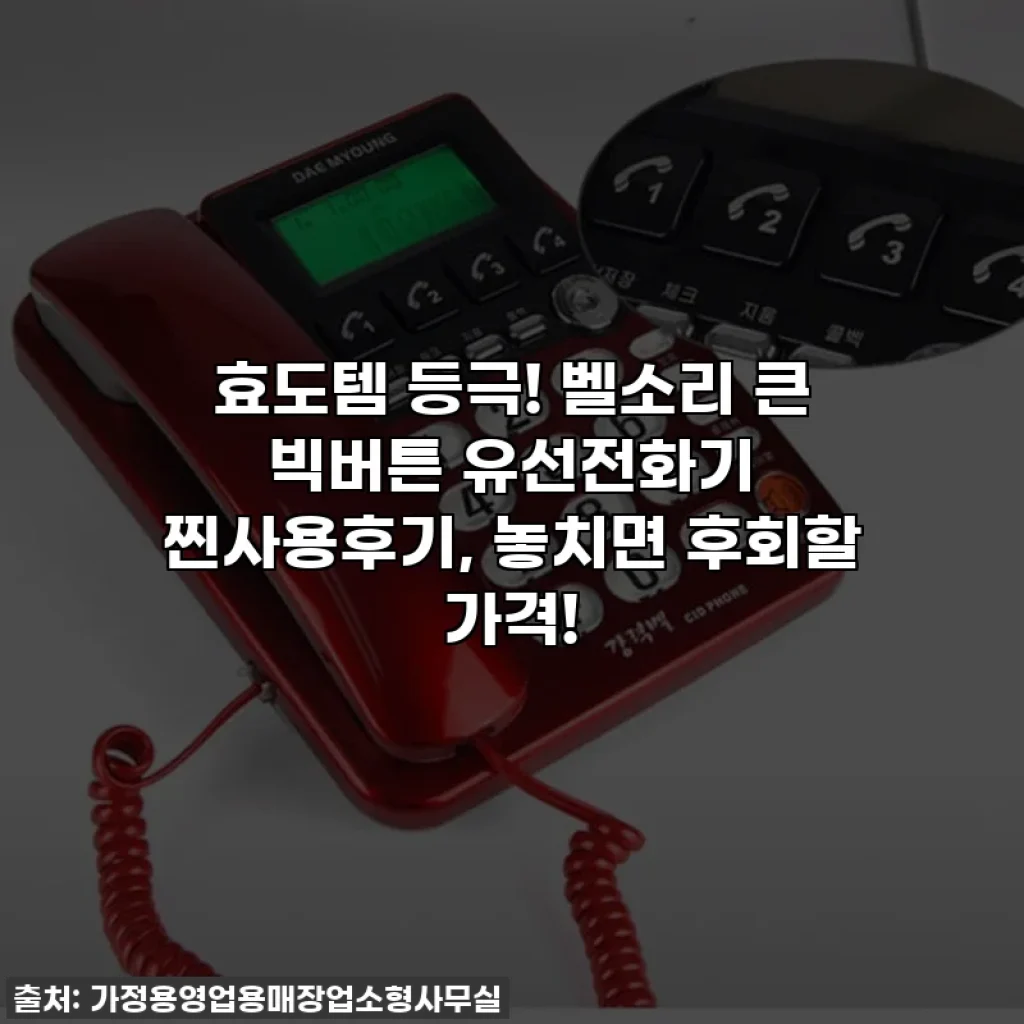 효도템 등극! 벨소리 큰 빅버튼 유선전화기 찐사용후기, 놓치면 후회할 가격!