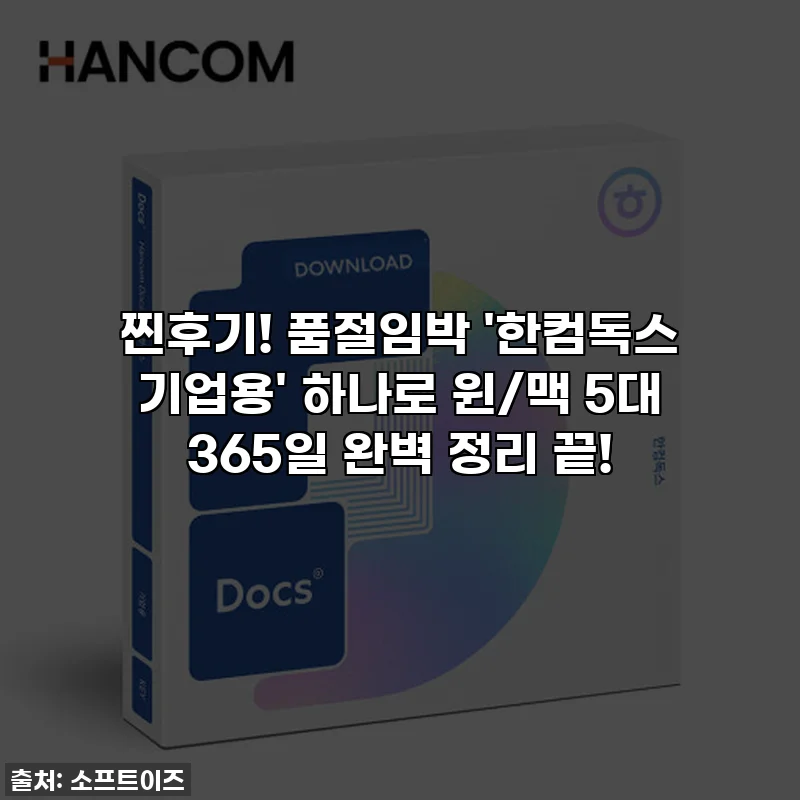 찐후기! 품절임박 '한컴독스 기업용' 하나로 윈/맥 5대 365일 완벽 정리 끝!