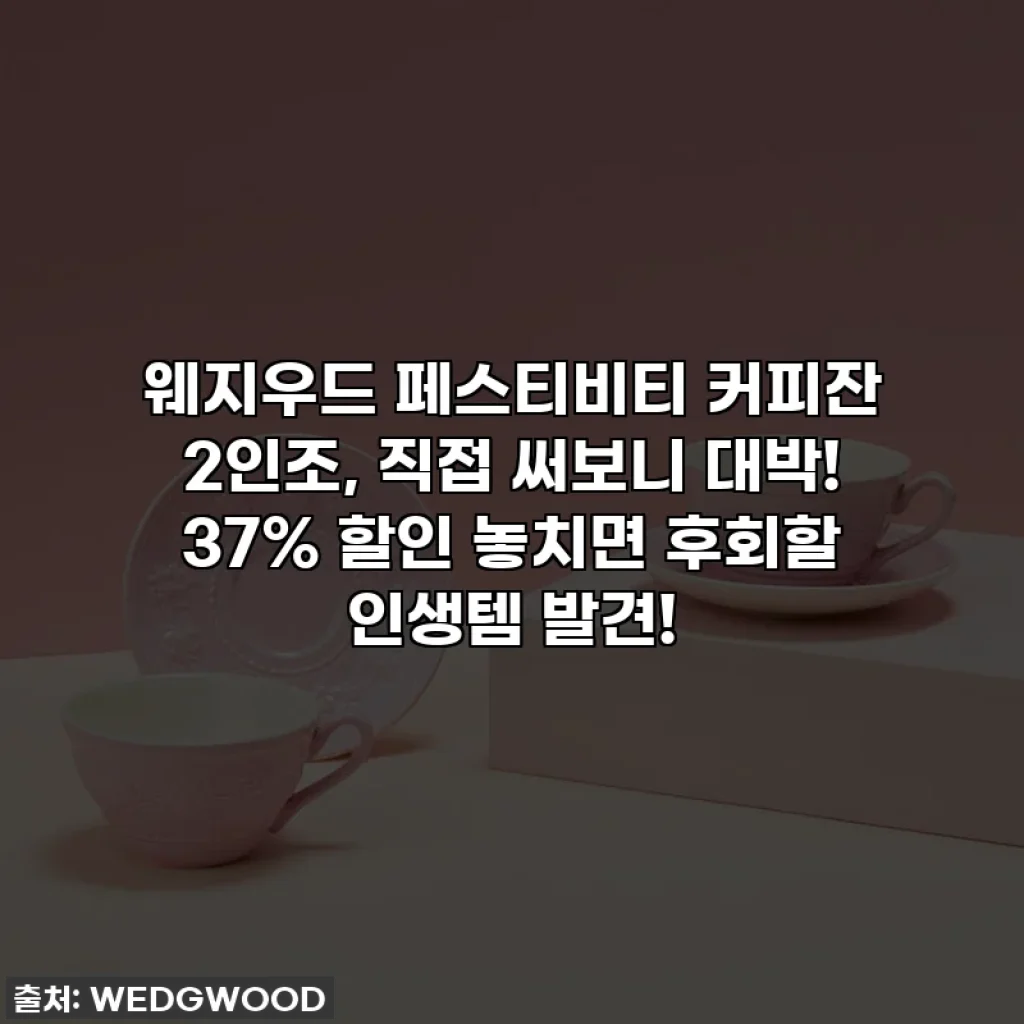 웨지우드 페스티비티 커피잔 2인조, 직접 써보니 대박! 37% 할인 놓치면 후회할 인생템 발견!