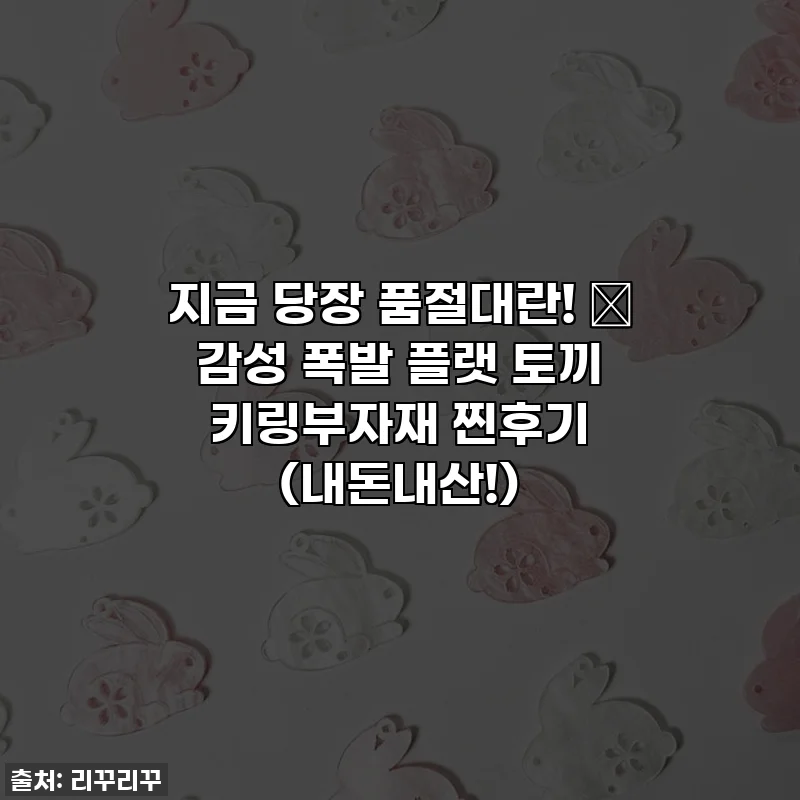 지금 당장 품절대란! ✨ 감성 폭발 플랫 토끼 키링부자재 찐후기 (내돈내산!)