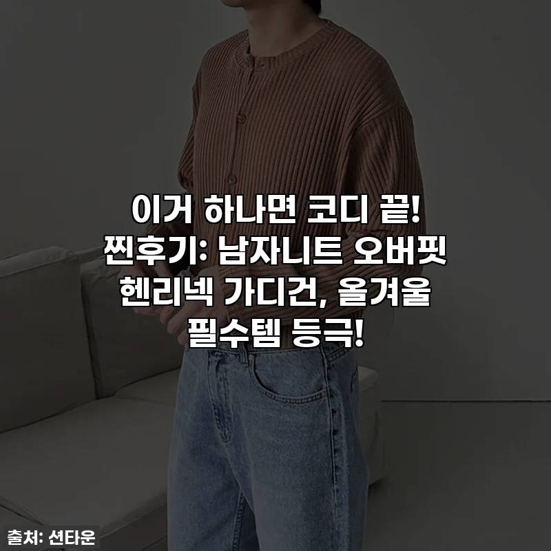 이거 하나면 코디 끝! 찐후기: 남자니트 오버핏 헨리넥 가디건, 올겨울 필수템 등극!