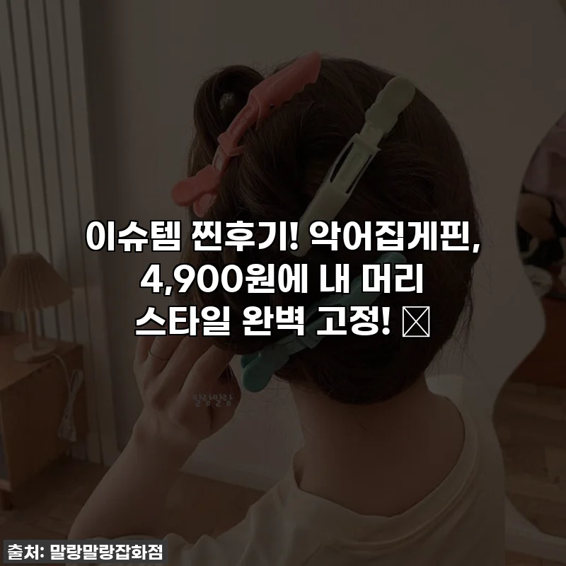 이슈템 찐후기! 악어집게핀, 4,900원에 내 머리 스타일 완벽 고정! ✨