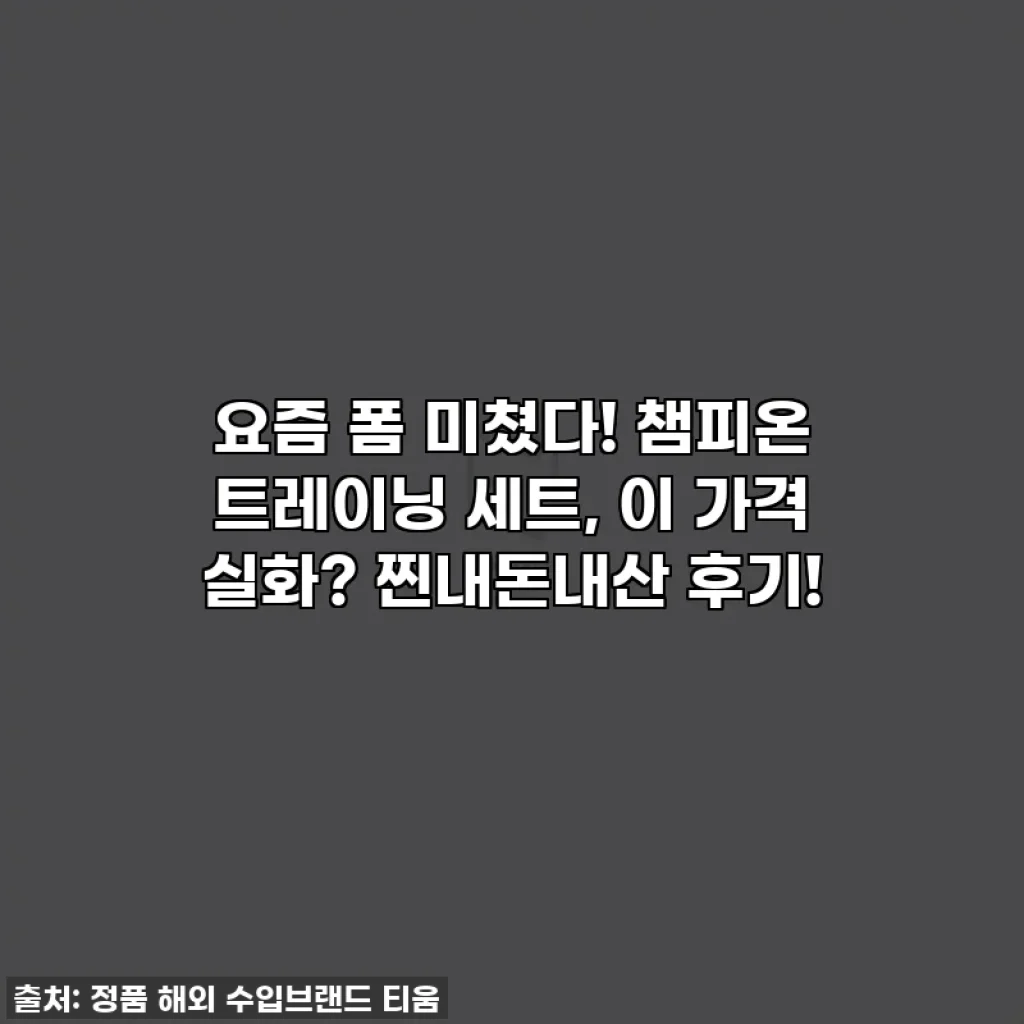 요즘 폼 미쳤다! 챔피온 트레이닝 세트, 이 가격 실화? 찐내돈내산 후기!