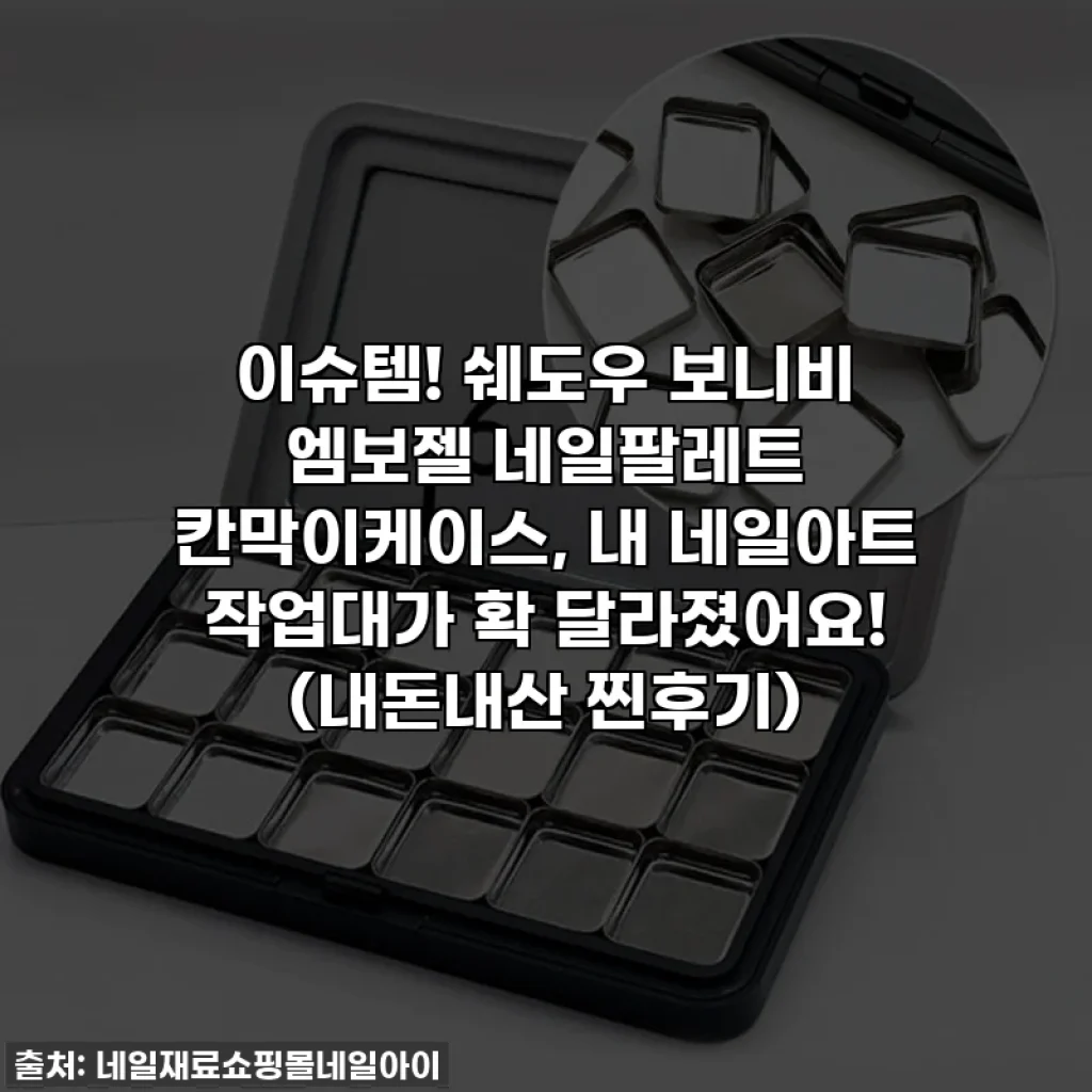 이슈템! 쉐도우 보니비 엠보젤 네일팔레트 칸막이케이스, 내 네일아트 작업대가 확 달라졌어요! (내돈내산 찐후기)