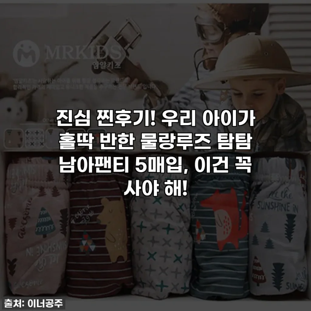 진심 찐후기! 우리 아이가 홀딱 반한 물랑루즈 탐탐 남아팬티 5매입, 이건 꼭 사야 해!