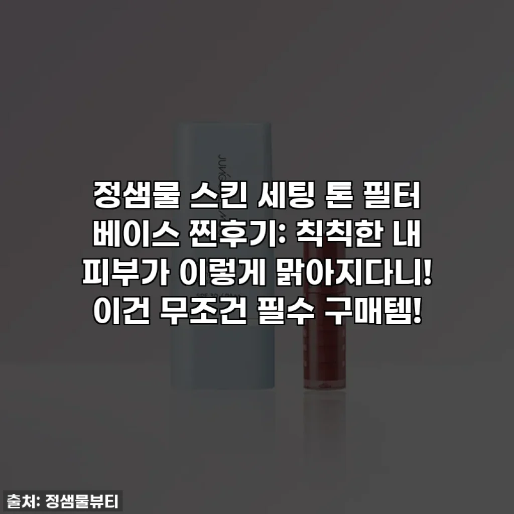 정샘물 스킨 세팅 톤 필터 베이스 찐후기: 칙칙한 내 피부가 이렇게 맑아지다니! 이건 무조건 필수 구매템!
