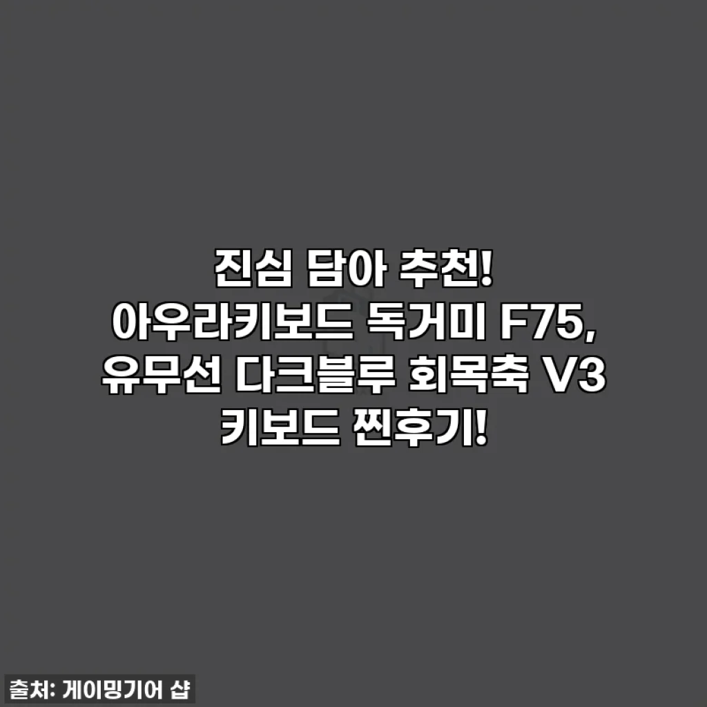 진심 담아 추천! 아우라키보드 독거미 F75, 유무선 다크블루 회목축 V3 키보드 찐후기!