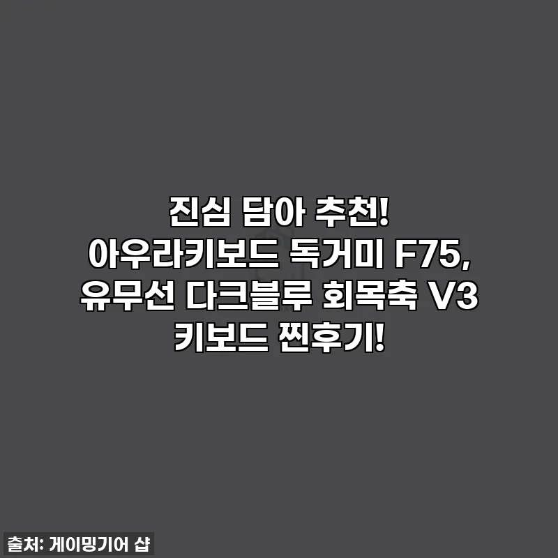 진심 담아 추천! 아우라키보드 독거미 F75, 유무선 다크블루 회목축 V3 키보드 찐후기!