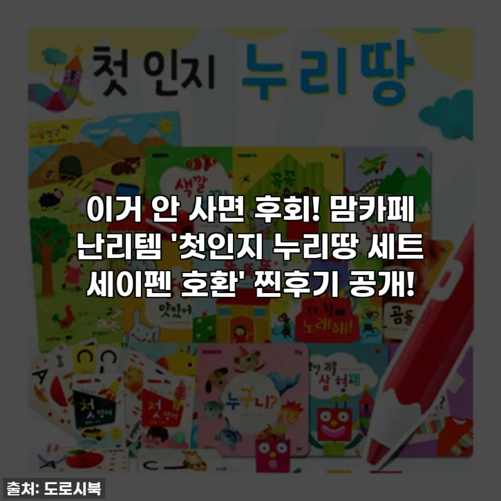 이거 안 사면 후회! 맘카페 난리템 '첫인지 누리땅 세트 세이펜 호환' 찐후기 공개!