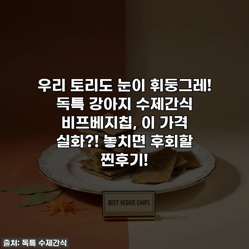 우리 토리도 눈이 휘둥그레! 독특 강아지 수제간식 비프베지칩, 이 가격 실화?! 놓치면 후회할 찐후기!