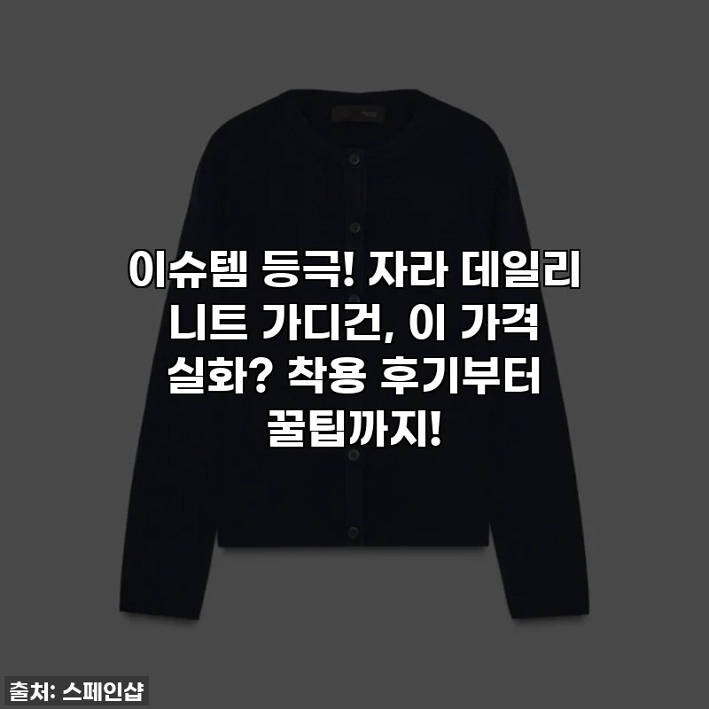 이슈템 등극! 자라 데일리 니트 가디건, 이 가격 실화? 착용 후기부터 꿀팁까지!