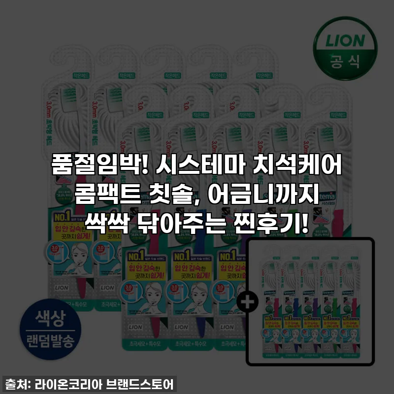 품절임박! 시스테마 치석케어 콤팩트 칫솔, 어금니까지 싹싹 닦아주는 찐후기!