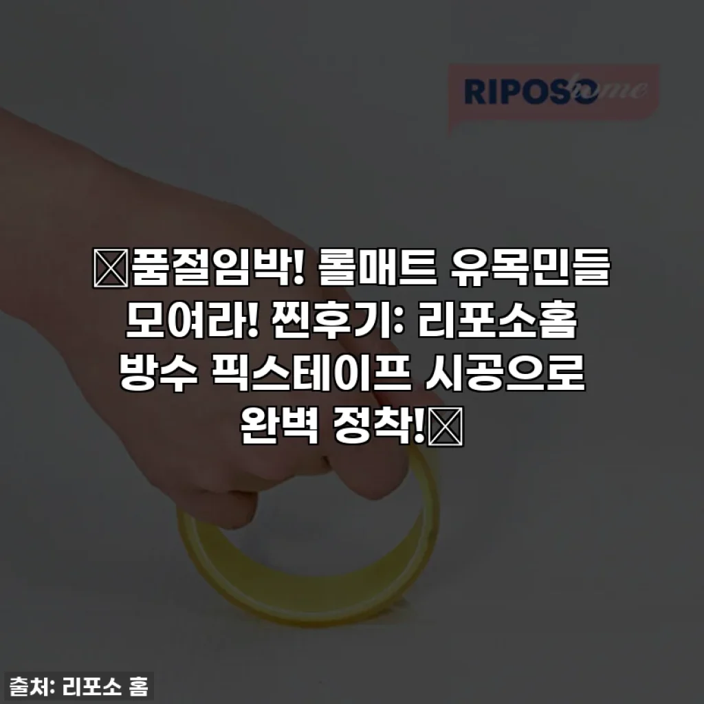 🚨품절임박! 롤매트 유목민들 모여라! 찐후기: 리포소홈 방수 픽스테이프 시공으로 완벽 정착!🚨