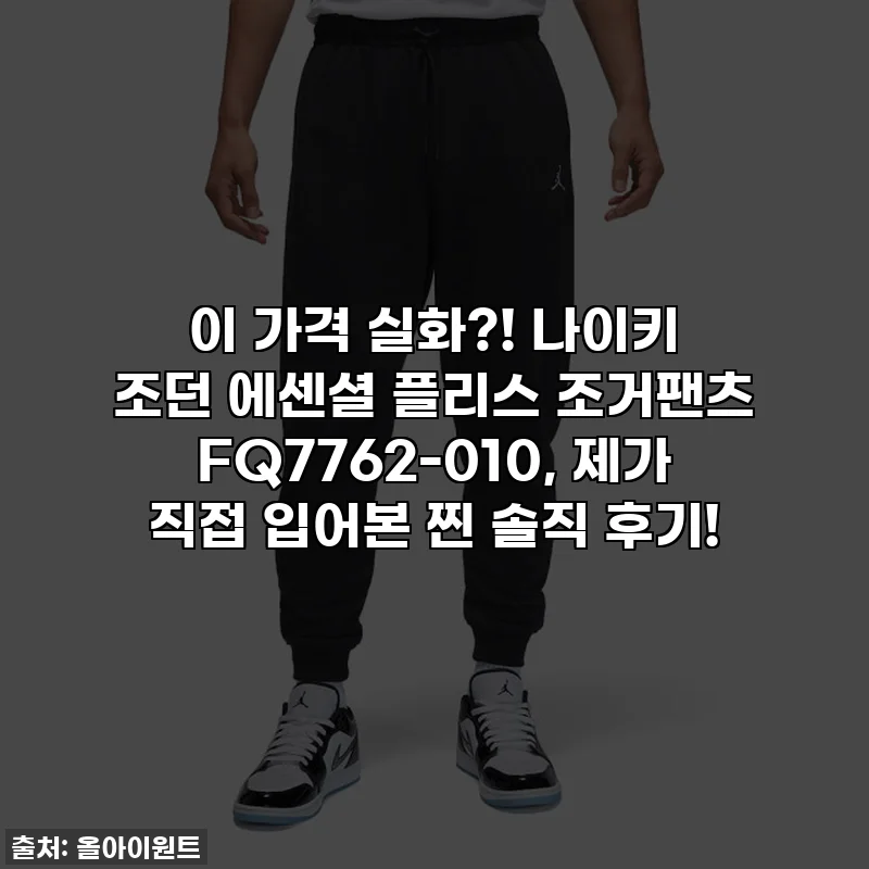 이 가격 실화?! 나이키 조던 에센셜 플리스 조거팬츠 FQ7762-010, 제가 직접 입어본 찐 솔직 후기!