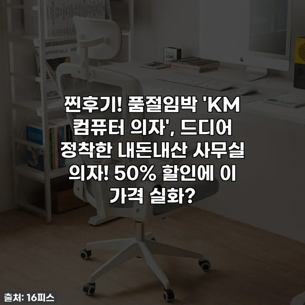 찐후기! 품절임박 'KM 컴퓨터 의자', 드디어 정착한 내돈내산 사무실 의자! 50% 할인에 이 가격 실화?
